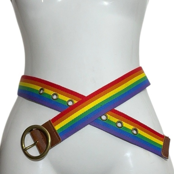 Rainbow Striped Woven Belt - Picture 1 of 6